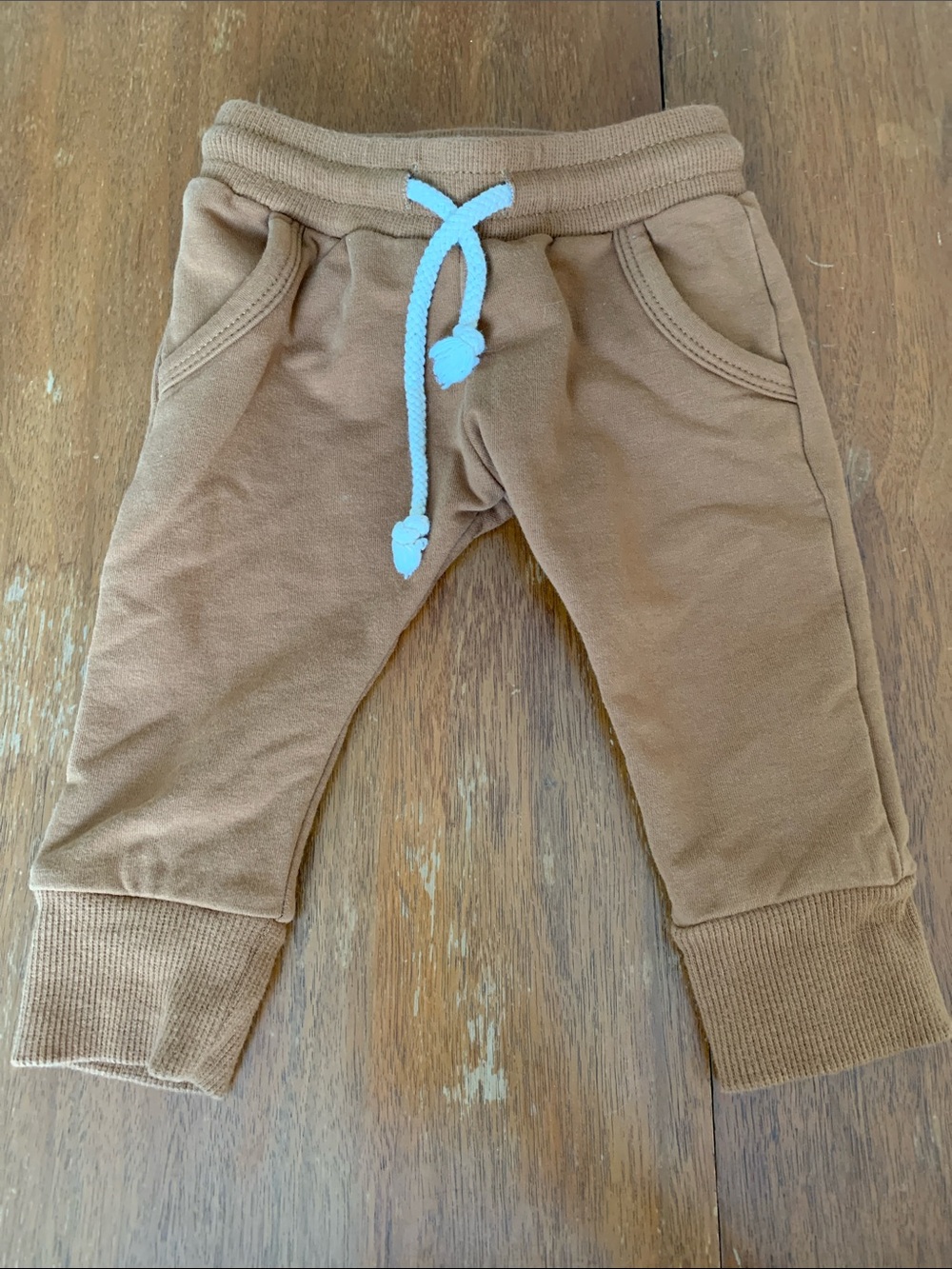 🫐3/$30 Mebie Baby Kids Brown Joggers with Functional Drawstring